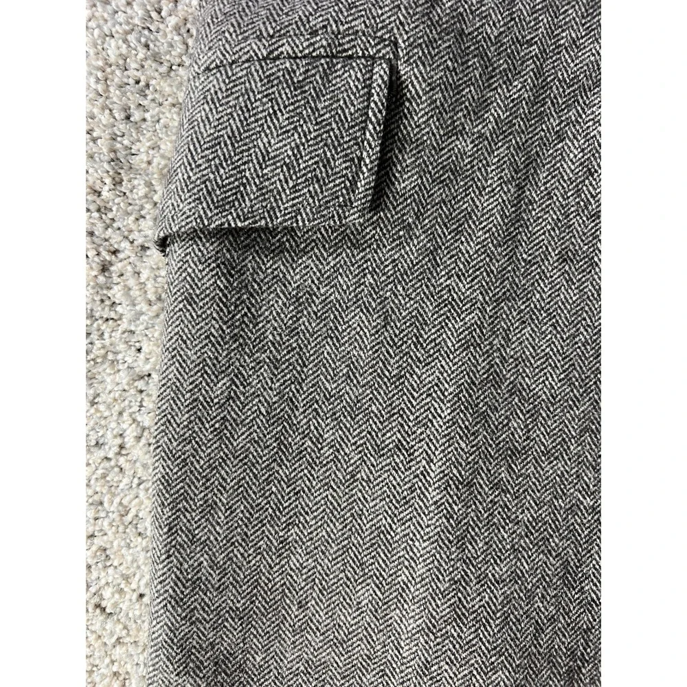 Banana Republic Mens Grey Herringbone Wool Blend Cargo Trousers 33x32